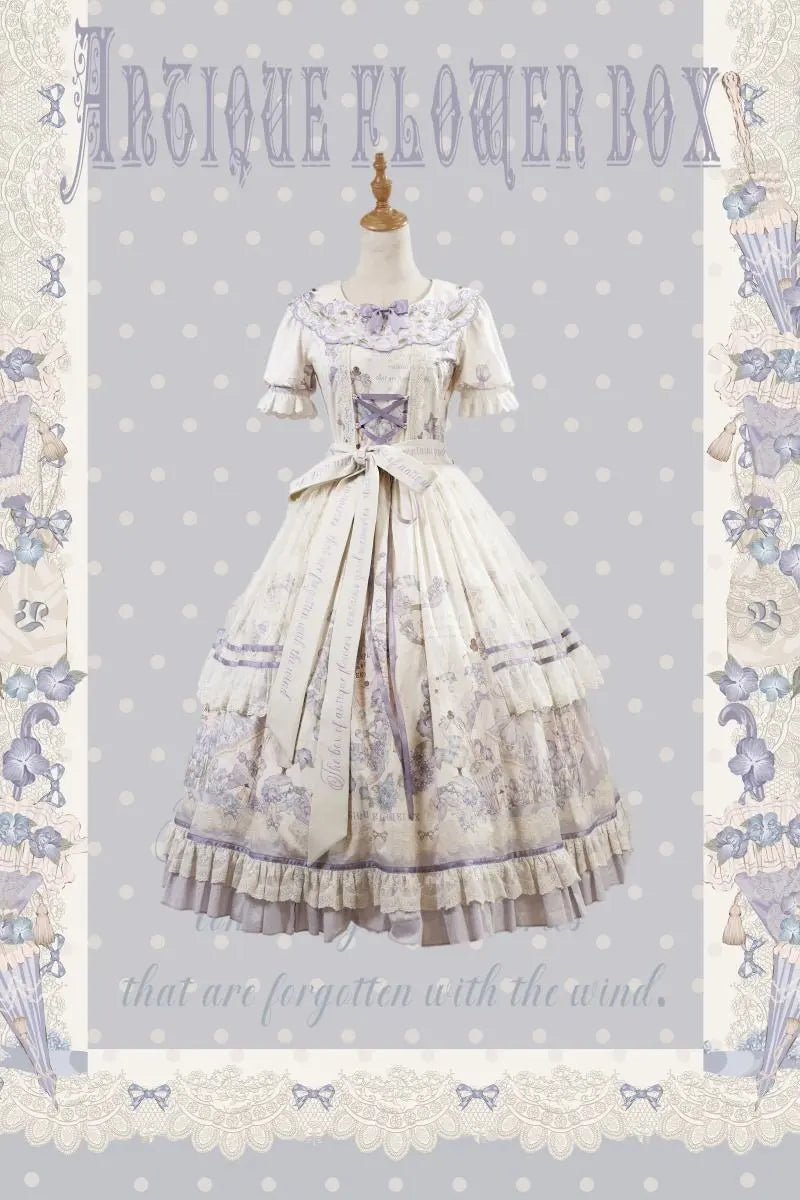 Purple Memoirs Embroidered Country Lolita JSK and OP - image 18
