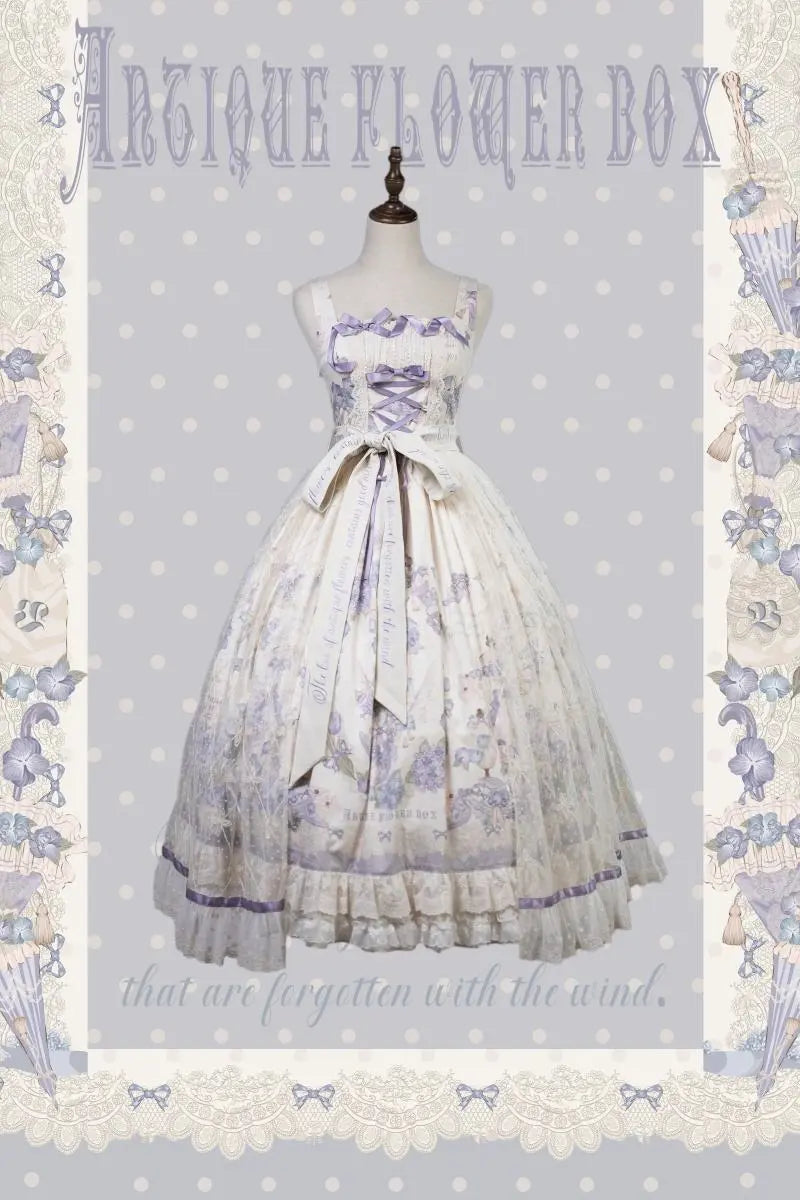 Purple Memoirs Embroidered Country Lolita JSK and OP - image 23