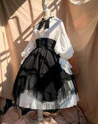 Night Prayer Vintage Gothic Lolita Blouse and Skirt Set - image 4