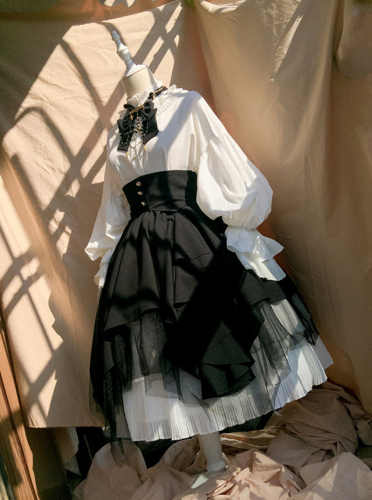 Night Prayer Vintage Gothic Lolita Blouse and Skirt Set - image 5