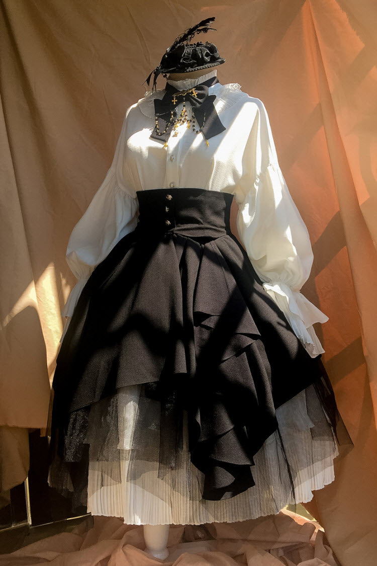 Night Prayer Vintage Gothic Lolita Blouse and Skirt Set - image 6