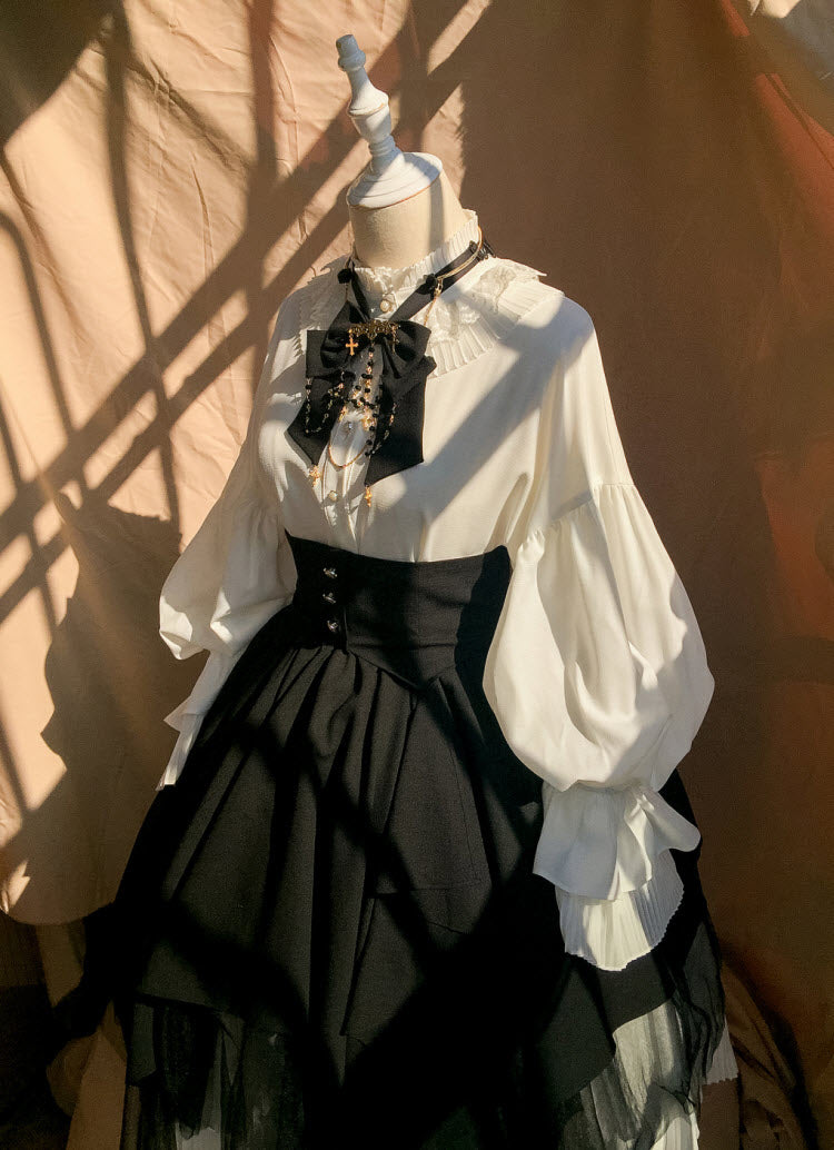 Night Prayer Vintage Gothic Lolita Blouse and Skirt Set - image 8