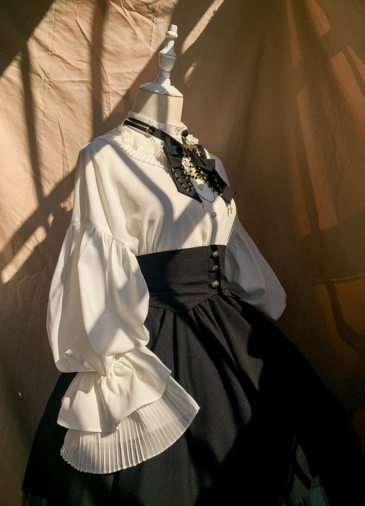 Night Prayer Vintage Gothic Lolita Blouse and Skirt Set - image 9
