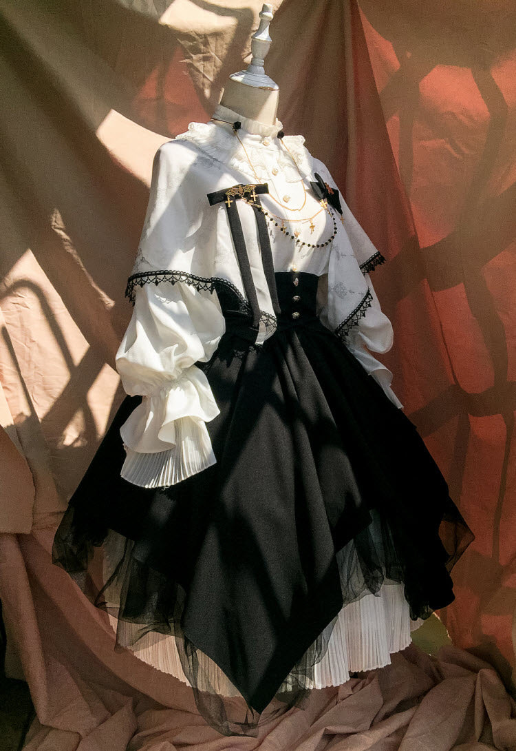Night Prayer Vintage Gothic Lolita Blouse and Skirt Set - image 14