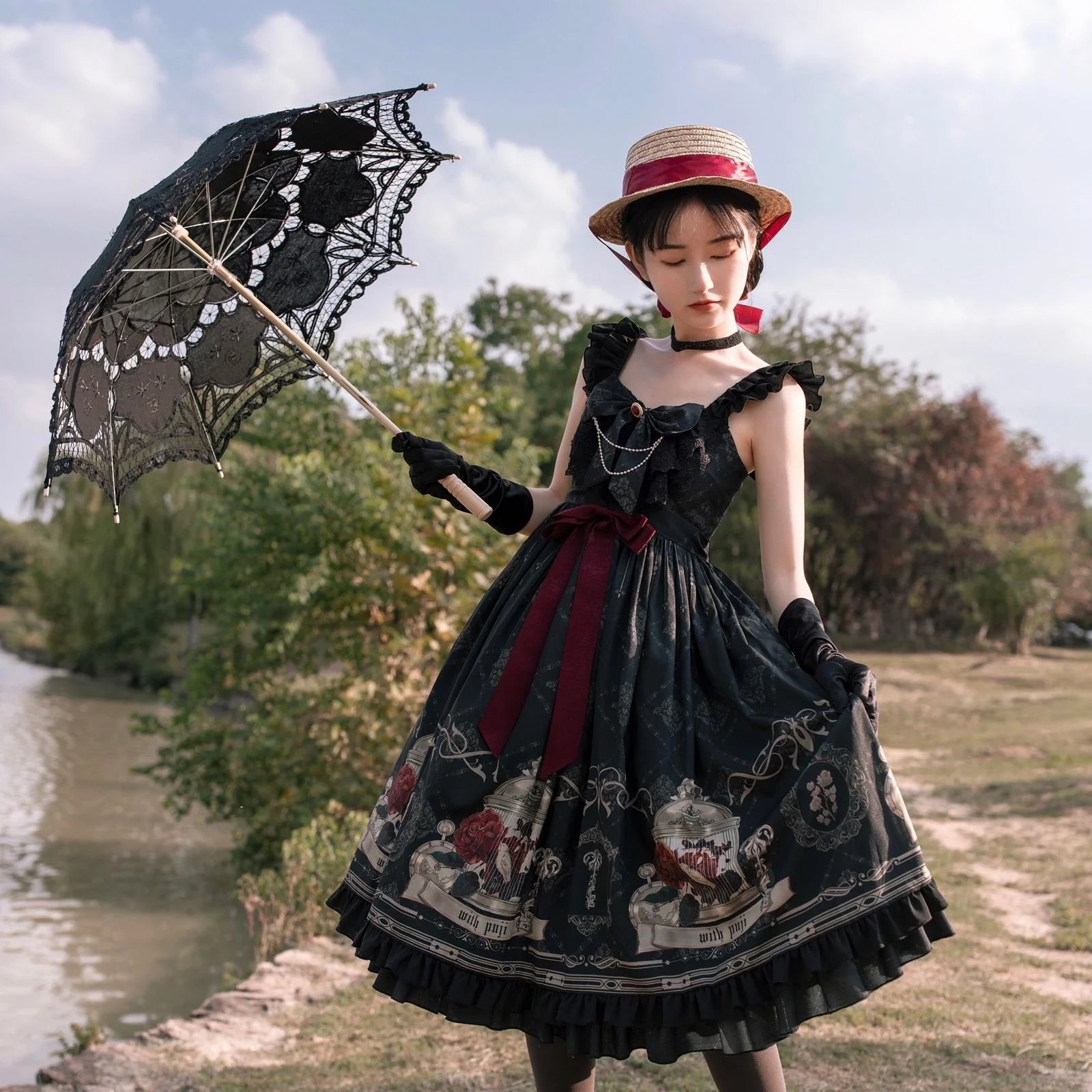With PUJI Nightingale and Rose Gothic Lolita JSK - image 1