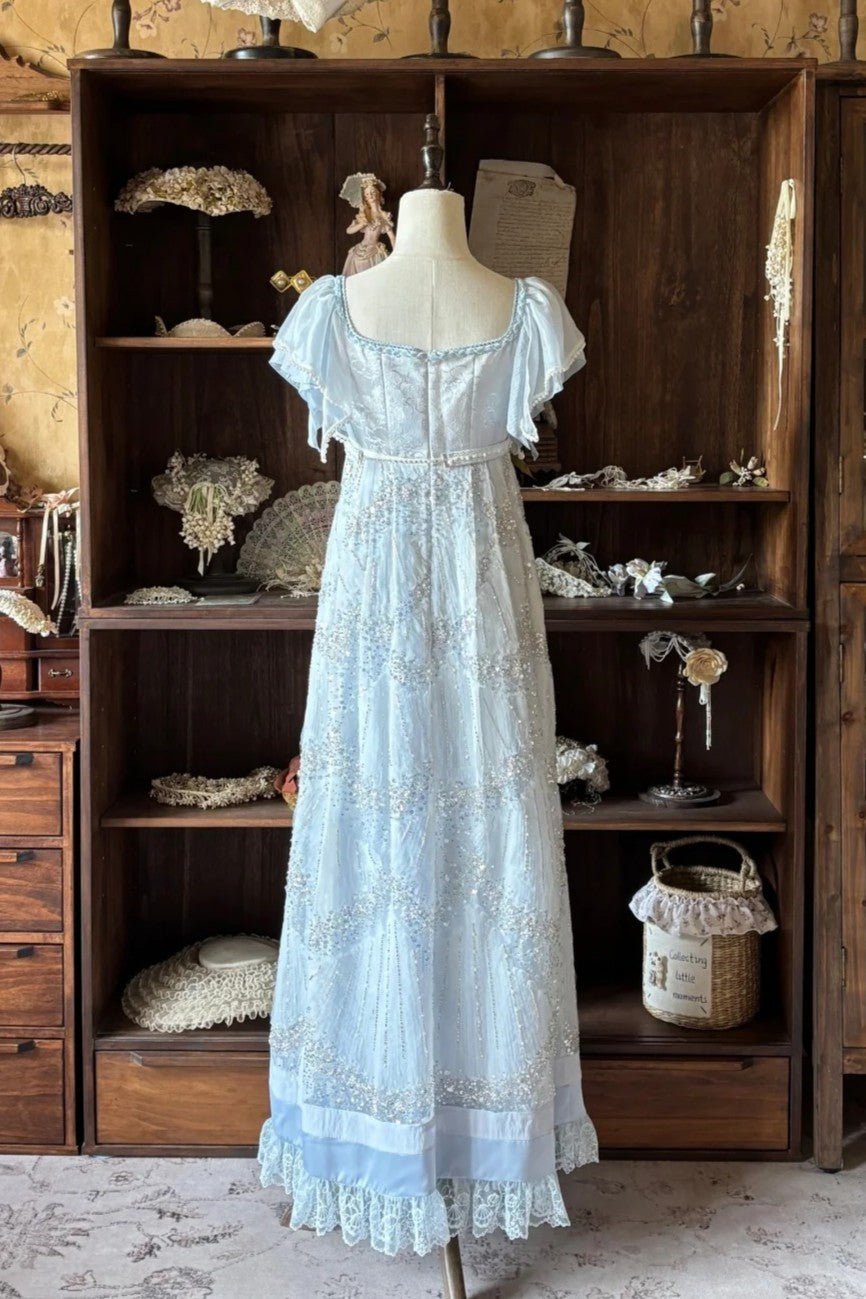 Ocean Series Sky Blue Empire-Waist Classic Lolita JSK & Headband Accessories - image 6