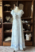 Ocean Series Sky Blue Empire-Waist Classic Lolita JSK & Headband Accessories - image 2