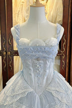 Ocean Series Sky Blue Fish Scale Classic Lolita JSK and Accessories - image 2