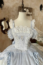 Ocean Series Sky Blue Off-Shoulder Classic Lolita JSK Set - image 2
