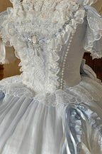 Ocean Series Sky Blue Off-Shoulder Classic Lolita JSK Set - image 3