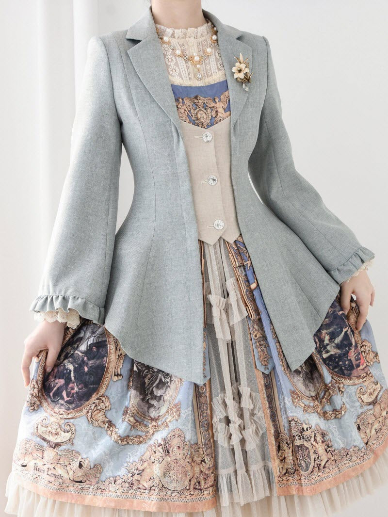 Classic Lolita Long-Sleeve Vest-Front Jacket - image 2