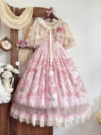Pink Jacquard Print Sweet Classic Lolita JSK and Accessories - image 16