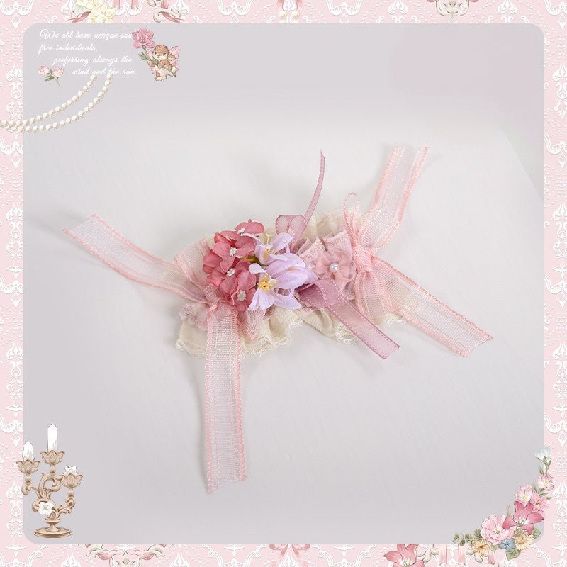 Pink Jacquard Print Sweet Classic Lolita JSK and Accessories - image 26