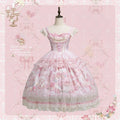 Pink Jacquard Print Sweet Classic Lolita JSK and Accessories - image 23