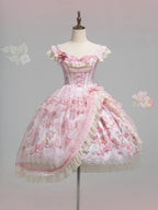 Pink Jacquard Print Sweet Classic Lolita JSK and Accessories - image 22