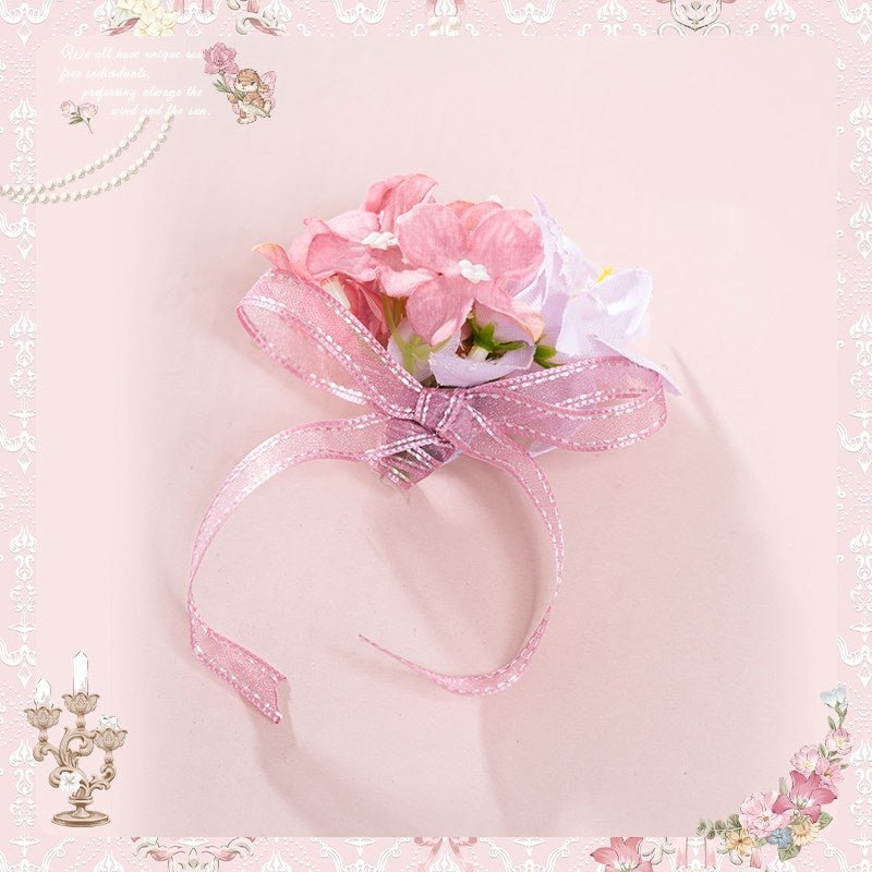 Pink Jacquard Print Sweet Classic Lolita JSK and Accessories - image 24