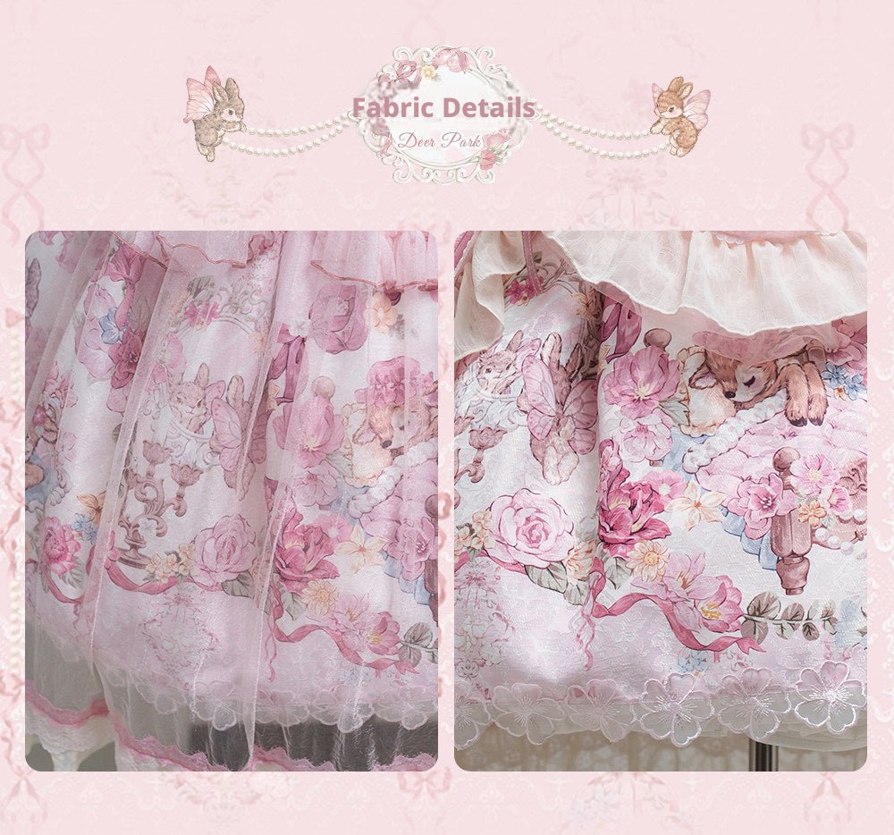 Pink Jacquard Print Sweet Classic Lolita JSK and Accessories - image 13