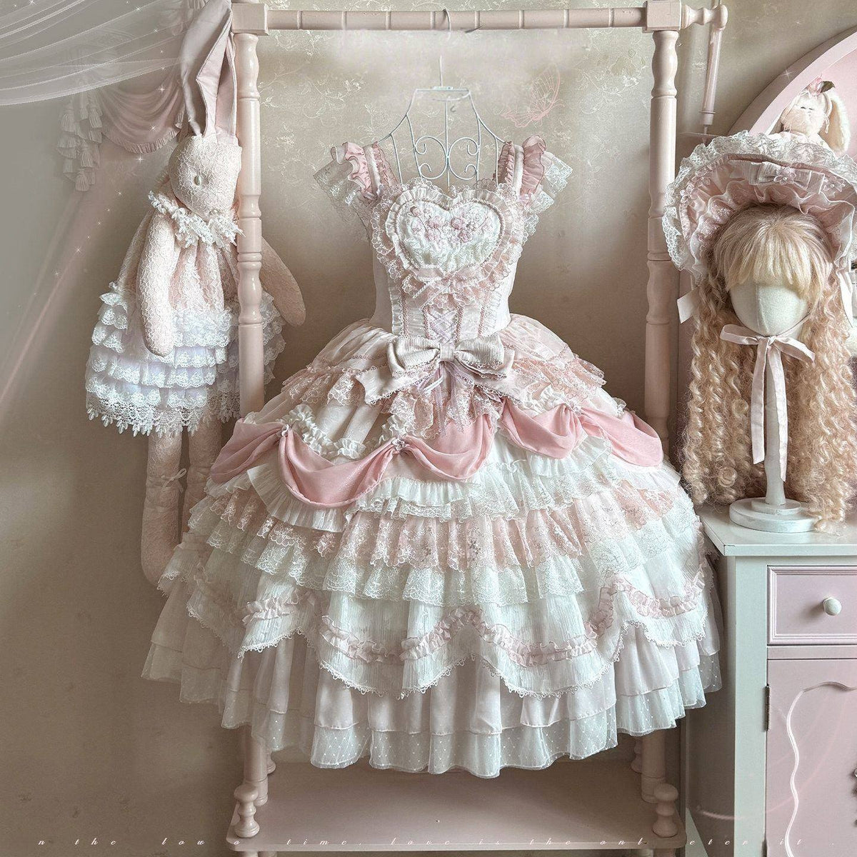 Wedding Poem Lolita JSK, Train and Bonnet Set - image 24