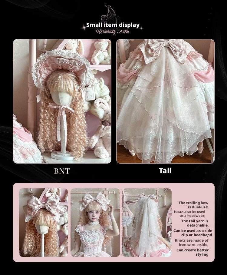 Wedding Poem Lolita JSK, Train and Bonnet Set - image 8