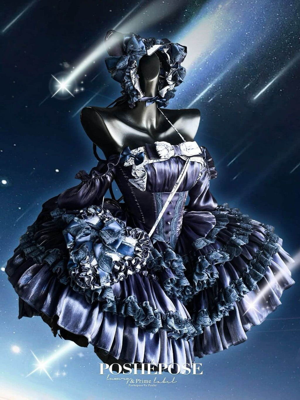 POSHEPOSE - Hidden Fox Dress Navy Edition Set - POSHEPOSE image 1