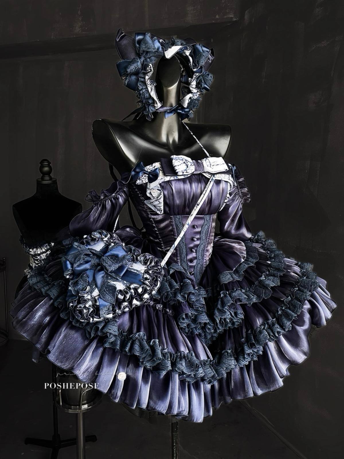 POSHEPOSE - Hidden Fox Dress Navy Edition Set - POSHEPOSE image 2