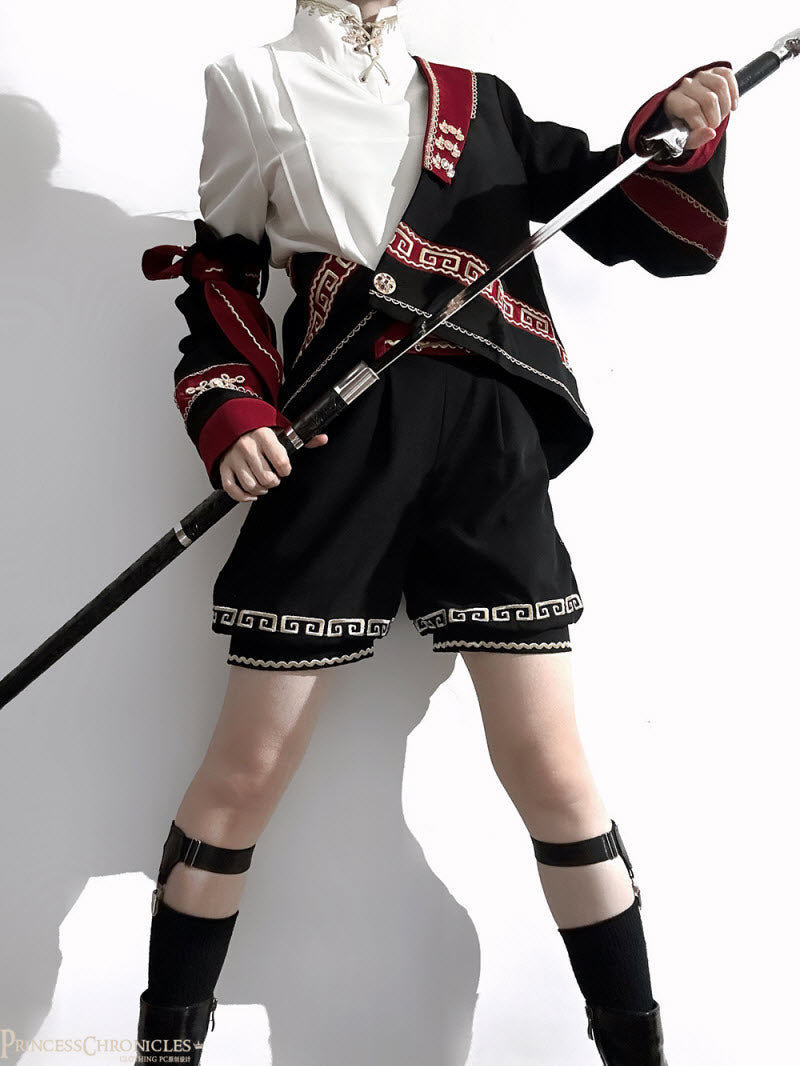 Cangzhu Chinese-Inspired Ouji Jacket, Blouse and Shorts - image 7