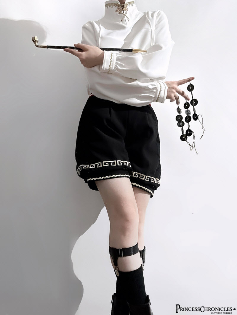 Cangzhu Chinese-Inspired Ouji Jacket, Blouse and Shorts - image 14