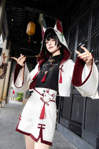 White Fox Hanfu Ouji Jacket, Sleeveless Blouse and Shorts - image 22