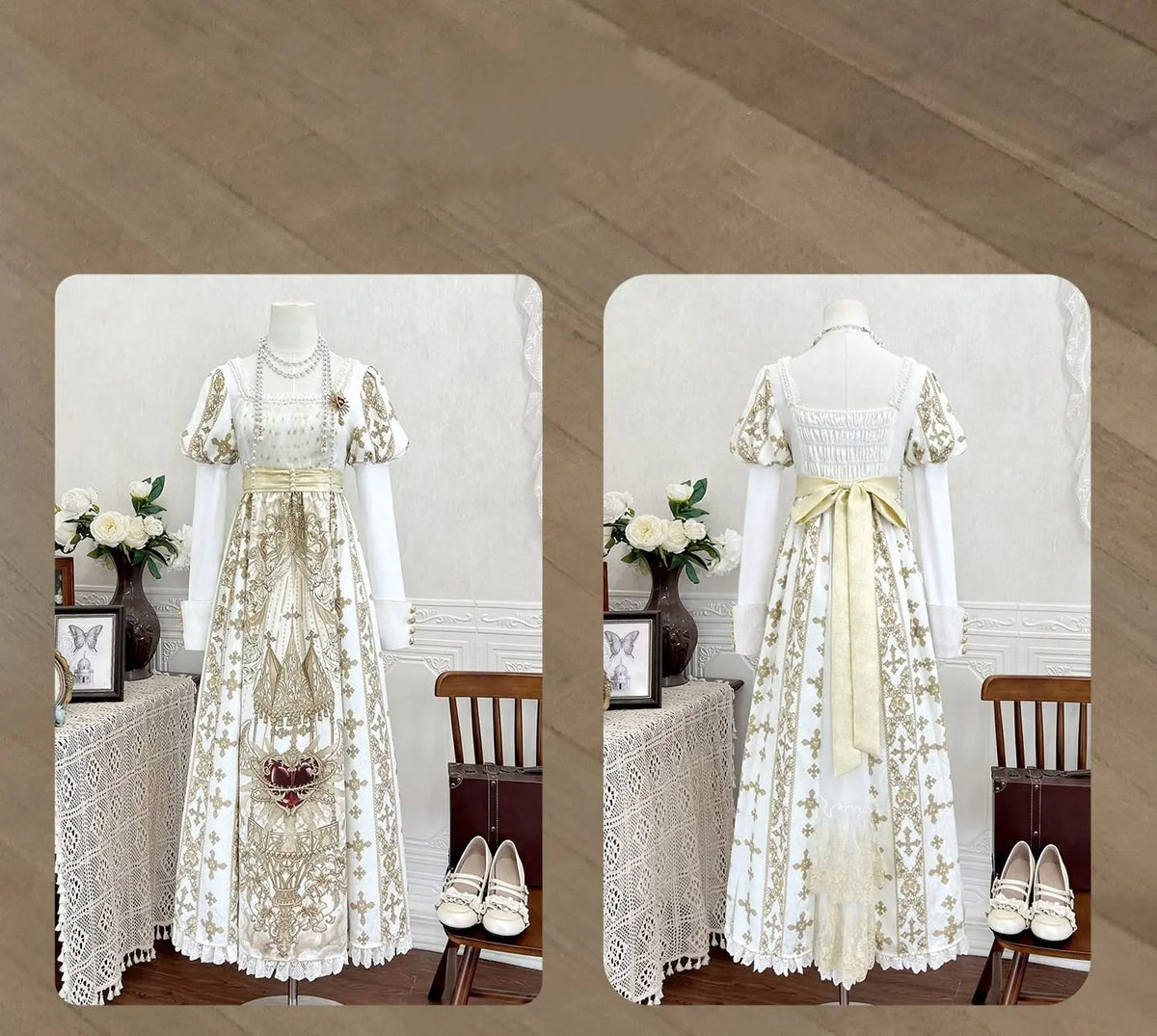Sacred Coronation - Regency Empire Dress, Shawl & Necklace Options and Accessories - image 10