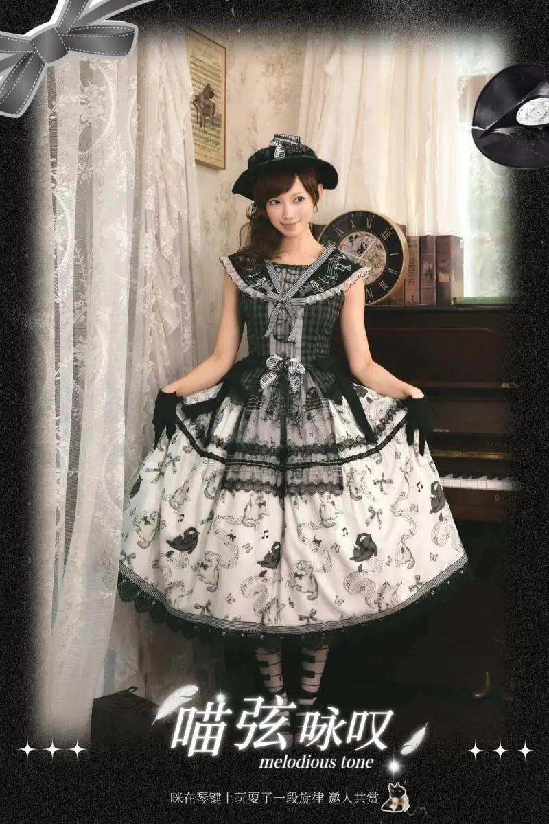 Meow Melodious Tone Musical Cat Classic Lolita JSK and Accessories - image 10