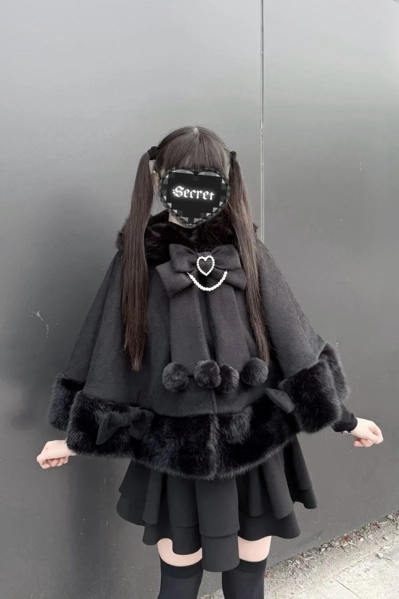 Snowball - Cat-Ear Hood Jirai Kei Cape - image 10
