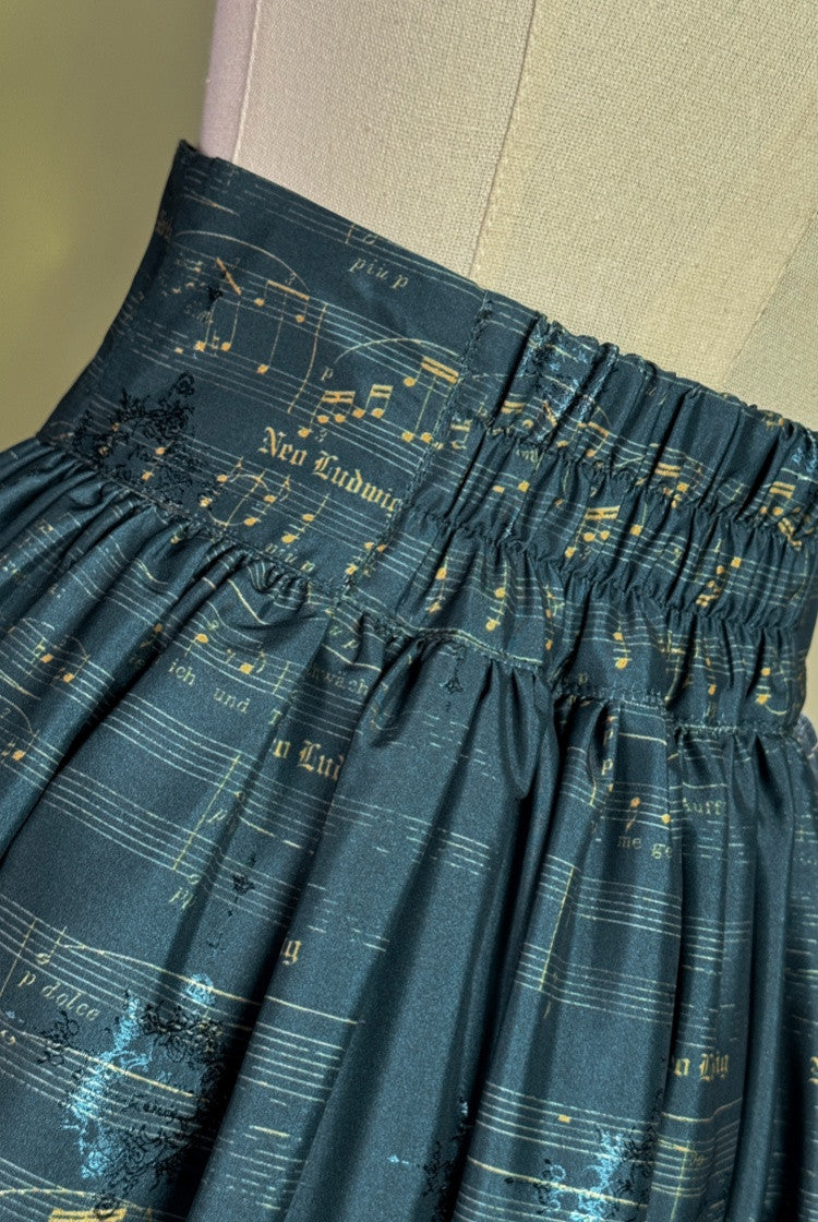 Musical Palmer III Music-Score High-Waist Lolita Midi Skirt - image 10