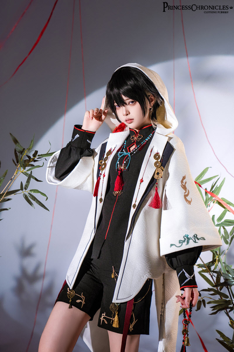 The Mountain Spirit - Hanfu-Inspired Ouji Jacket, Blouse, Shorts and Necklace Collection - image 10