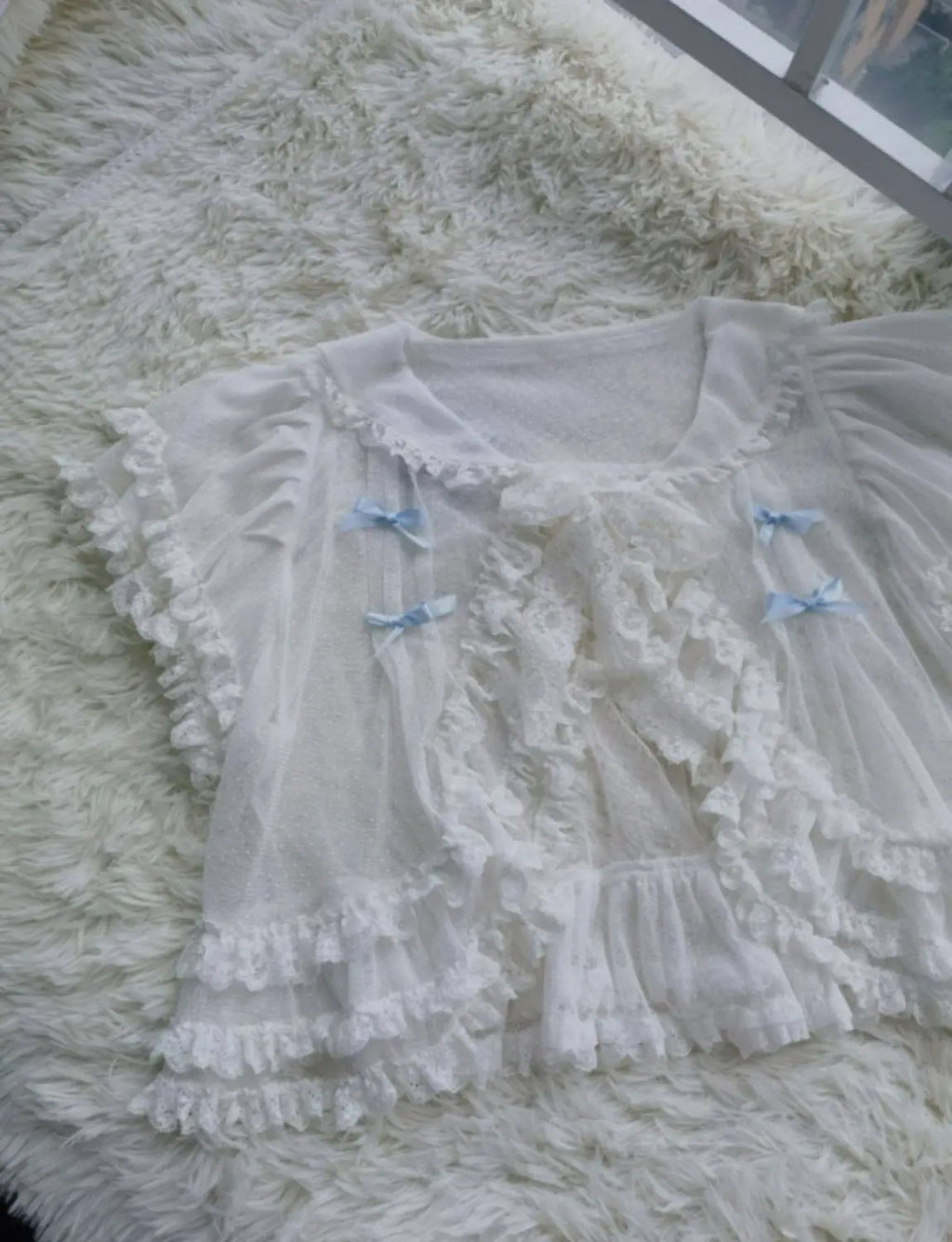 Dot Tulle - Tiered Classic Lolita JSK & Cardigan Coordinate and Accessories - image 10