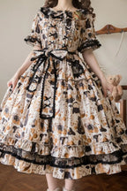 Black Cat Magician - Cotton Lolita OP Dress in Two Lengths - image 10