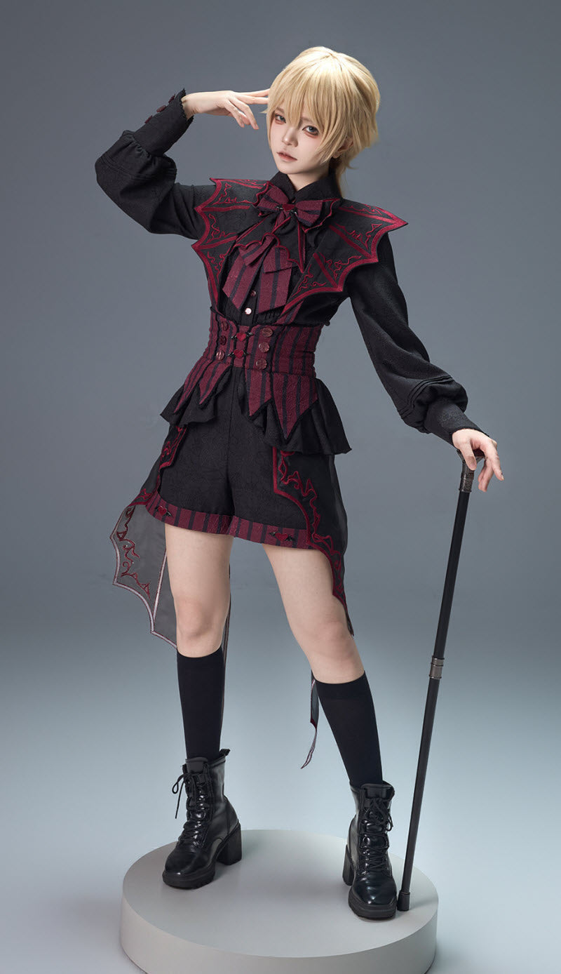 Batwing Vampire - Gothic Ouji Shirt & Shorts Coordinate - image 10