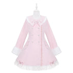 Snow Letter - Sweet Lolita Long Coat with Faux-Fur Trim - image 11