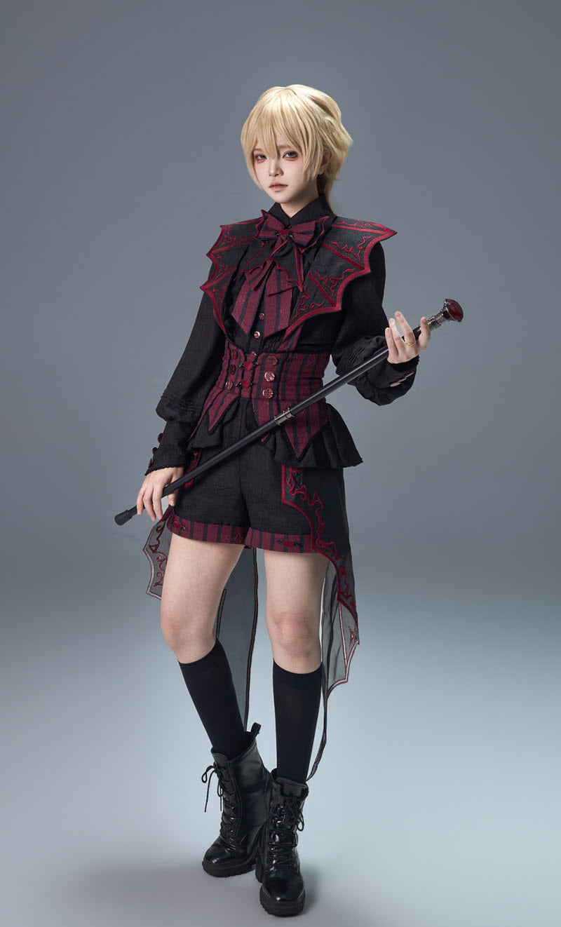 Batwing Vampire - Gothic Ouji Shirt & Shorts Coordinate - image 11