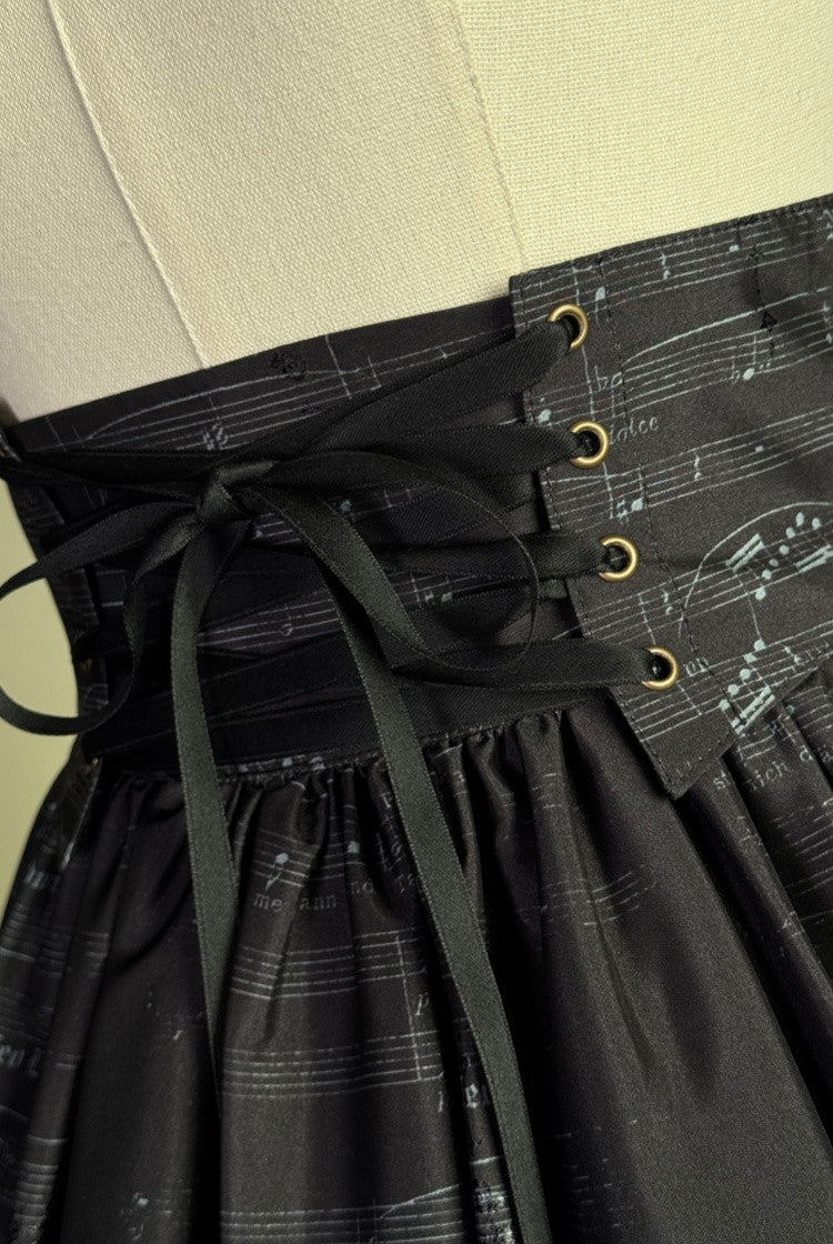 Musical Palmer III Music-Score High-Waist Lolita Midi Skirt - image 11