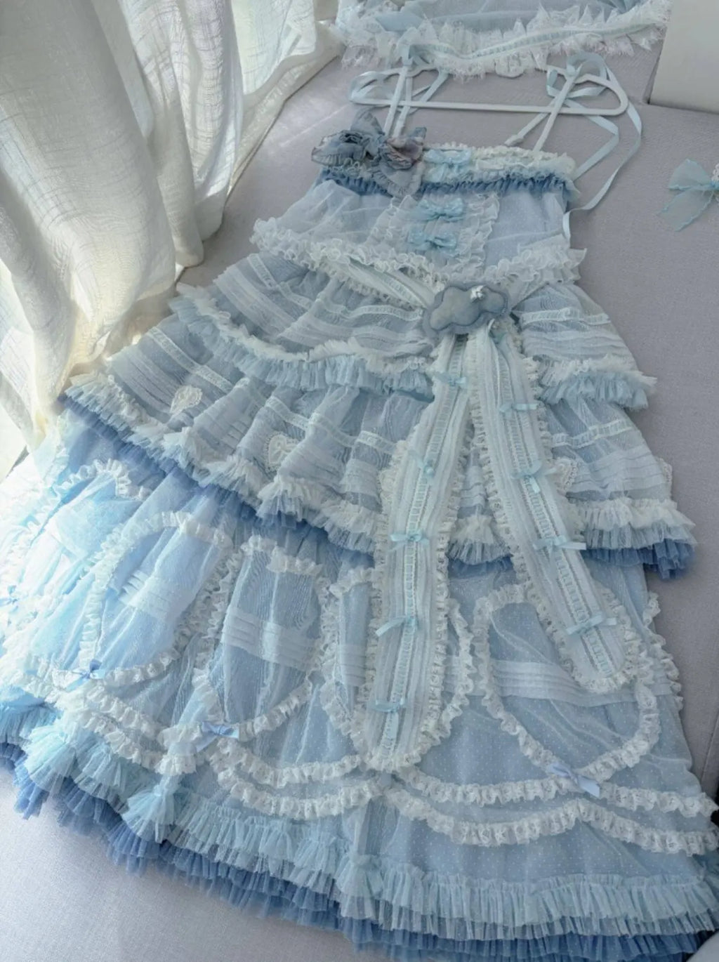 Dot Tulle - Tiered Classic Lolita JSK & Cardigan Coordinate and Accessories - image 11