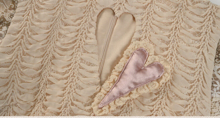 Cupid's Verse-Casket - Heart Cut-Out Vintage Lace Lolita Top - image 12