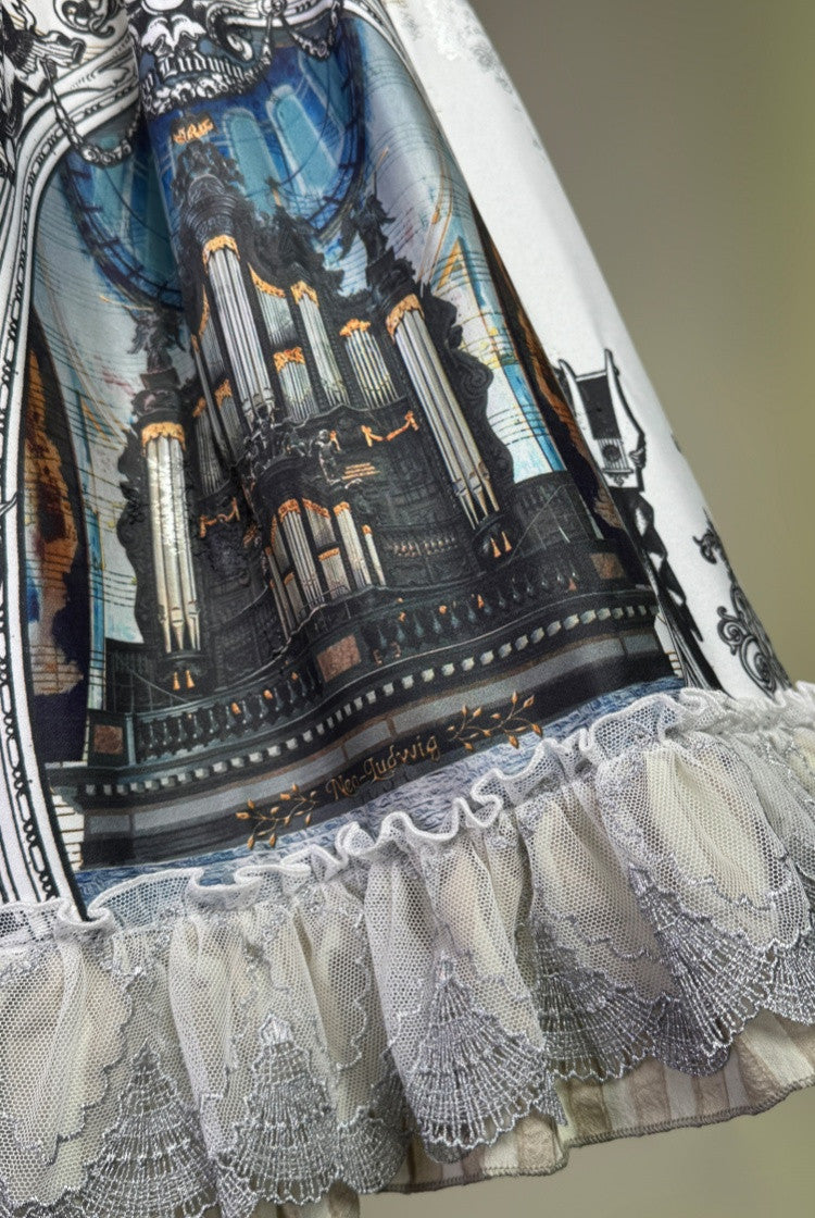 Musical Palmer III Music-Score High-Waist Lolita Midi Skirt - image 12