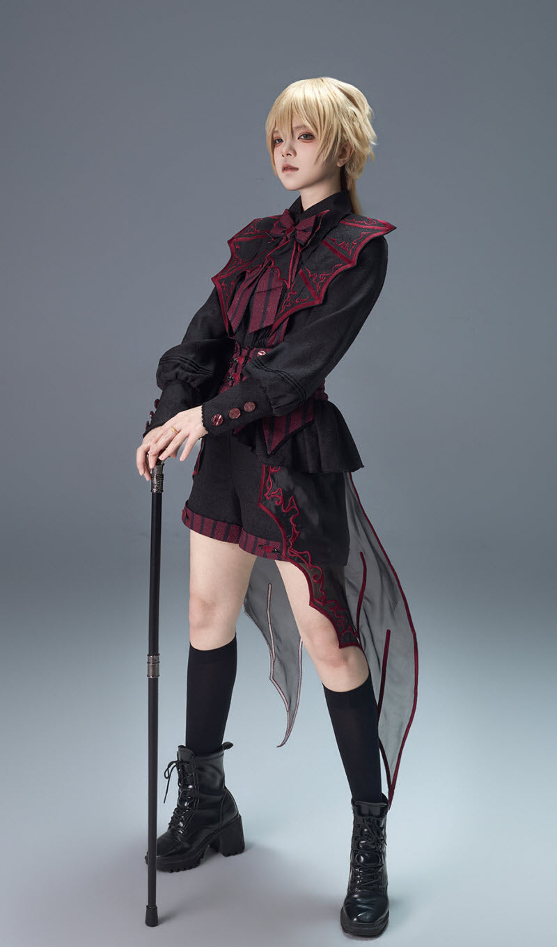 Batwing Vampire - Gothic Ouji Shirt & Shorts Coordinate - image 12