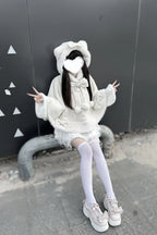Snowball - Cat-Ear Hood Jirai Kei Cape - image 12
