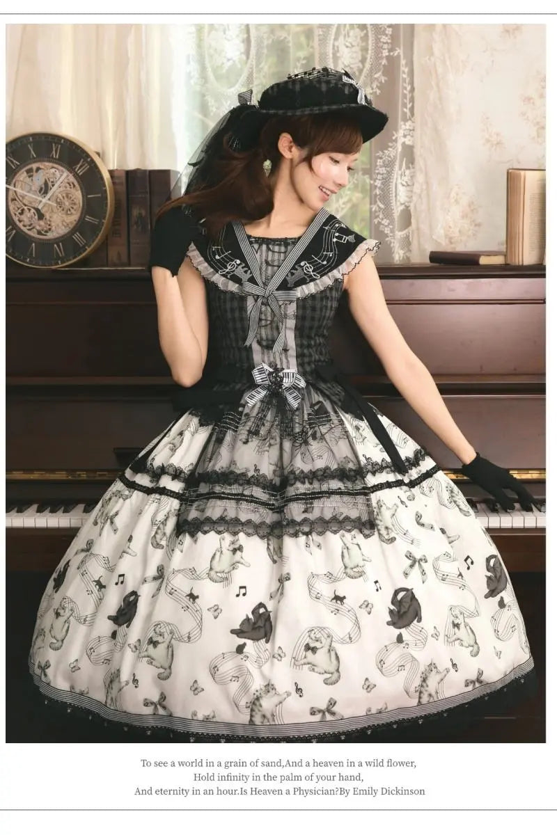 Meow Melodious Tone Musical Cat Classic Lolita JSK and Accessories - image 12