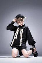 Misty City - Sailor-Collar Ouji Coat & Shorts Set - image 12