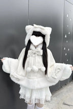 Snowball - Cat-Ear Hood Jirai Kei Cape - image 13