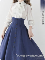 Whispers of the Woods - Long Button-Front Classic Lolita Skirt - image 13