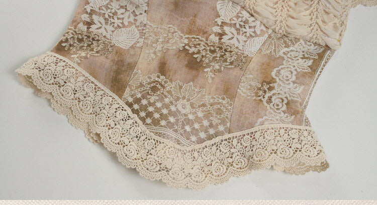 Cupid's Verse-Casket - Heart Cut-Out Vintage Lace Lolita Top - image 14