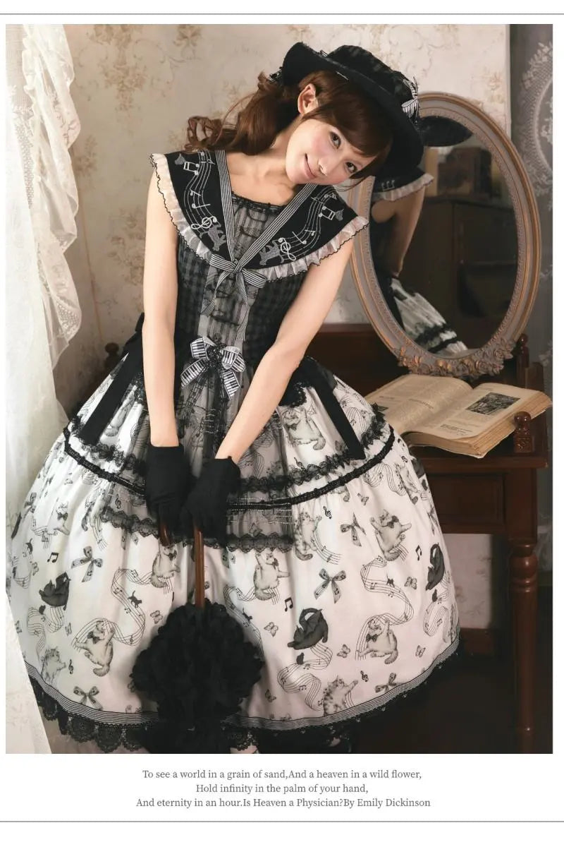 Meow Melodious Tone Musical Cat Classic Lolita JSK and Accessories - image 14